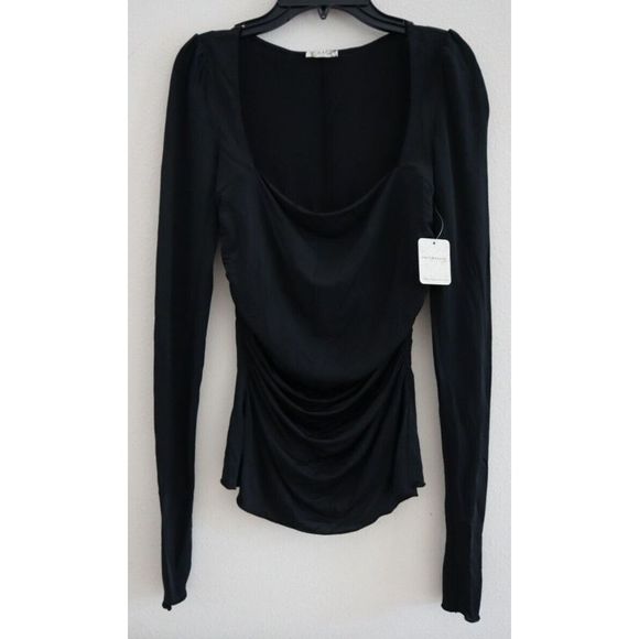 Intimately Free People OB1251780 Women's Sz S Black Wind Down Layering Top - Picture 1 of 8